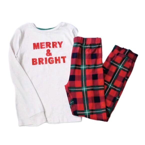 Member's Mark Other - Members Mark 2pc Holiday PJ Set sz 8 Boys Merry & Bright Christmas Pajamas